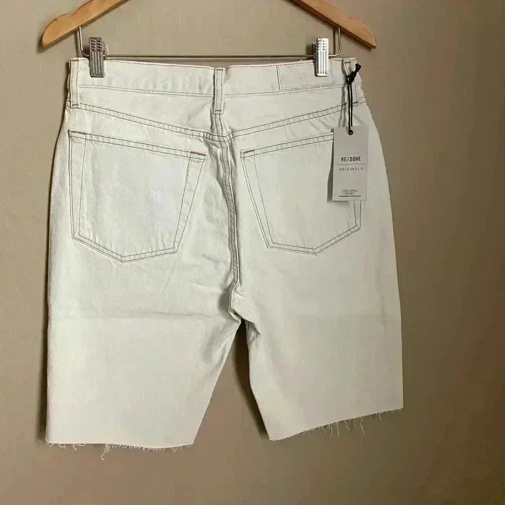 RE/DONE The 80s Long Shorts‎ Bleached White Size 28
